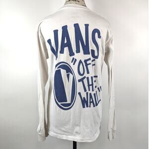 Vans Women's Small T-Shirt Long Sleeve Casual Crewneck Graphic Tee Top Classic